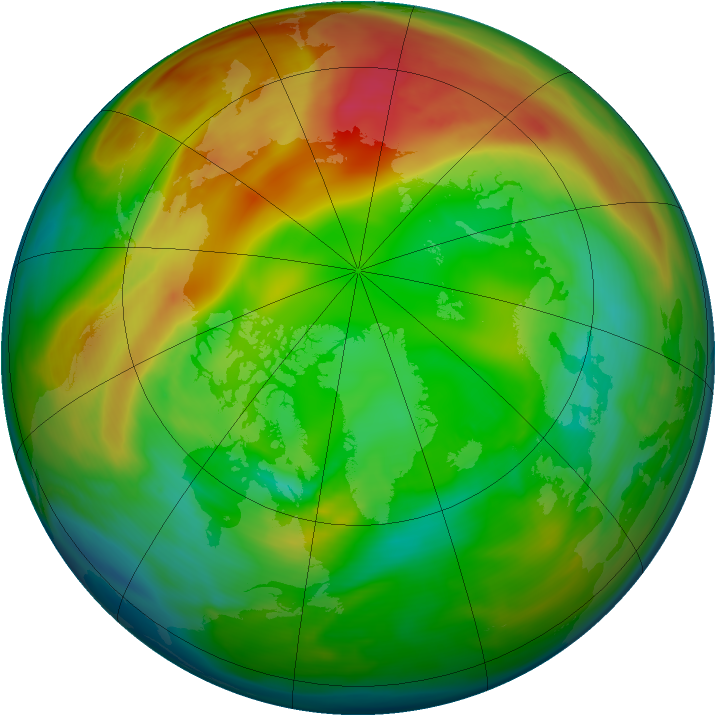 Arctic ozone map for 05 February 2005